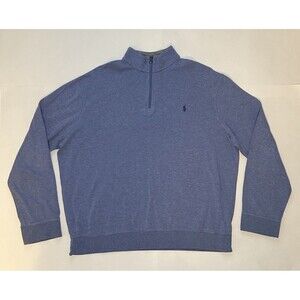 Polo Ralph Lauren Quarter Zip Polo Men’s XL Light Blue Pony Pullover Sweater